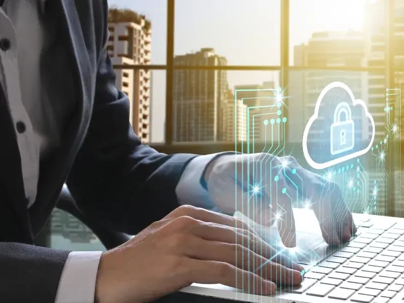Cloud sync icon symbolising secure data protection.